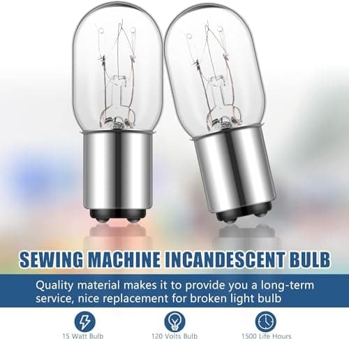 ALUCIFIC Clear Incandescent Bulb with Metal Base. Bulb for Sewing Machines (Pack of 2) - Compatible with Usha Janome, Non-Warranty 2