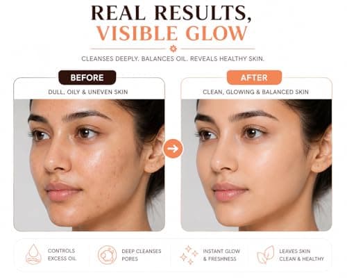 Indian care Oil Shield Facewash (100ml) – Advanced Oil Control & Deep Pore Cleansing with Rice Water & Niacinamide – Non-Greasy, Instant Glow for Oily and Sensitive Skin -Pack Of 1 3