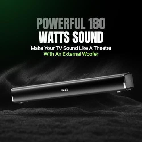 Mivi Fort Hip-Hop 1000 Soundbar | 180 Watts Home Theater Speaker | 2.1 Channel Sound Bar for Smart TV with Wired Subwoofer | Bluetooth v5.3 | Multiple EQ & Input Modes | Made in India 2