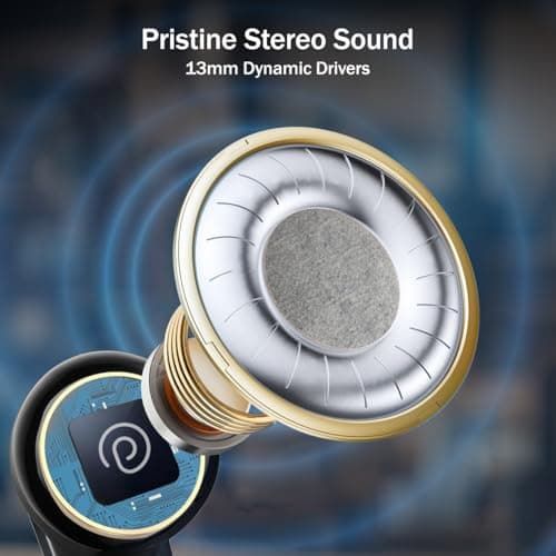 pTron Bassbuds Eon in-Ear TWS Earbuds w/ 13mm Drivers, 45Hrs Playtime, Dual HD Mic & TruTalk AI-ENC Calls, Custom EQ,Mobile App, Bluetooth v6.0 Headphones,Voice Assist., Type C Charging & IPX5 (Black) 3