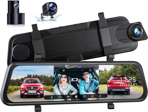 AUTO SNAP Dual Dash cam 10 Inch IPS Touch Screen Front Rear Reverse Camera Night Vision 3WAY DVR Rear View Loop Recording G-Sensor Parking