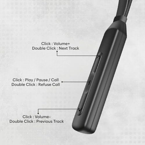 SIGNATIZE Bluetooth in Ear Earphones with 10mm Drivers, Rich Music Experience, Above 20 Hours Playtime, Type C Fast Charging, Neckband Earphones 4