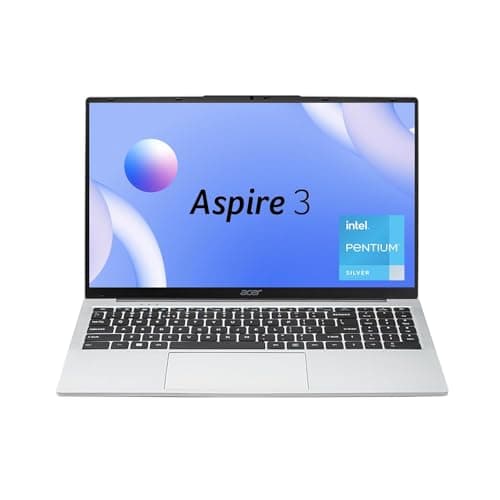 acer Aspire 3, Intel Celeron N4500, 12GB LPDDR4 RAM, 512GB SSD, Intel UHD Graphics, 15.6"/39.62cm HD, Windows 11 Home,Office Home & Student 2024, Pure Silver, 1.5KG, A325-45, Thin and Light Laptop