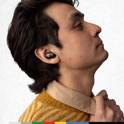 Skullcandy Sesh ANC Active True Wireless Bluetooth Earbuds with 4Mic Active Noise Cancellation,48Hr Battery,IP67 Waterproof Sports Earbuds,Multipoint Pairing,Google Fast Pair,Spotify Tap–Black/Orange 5