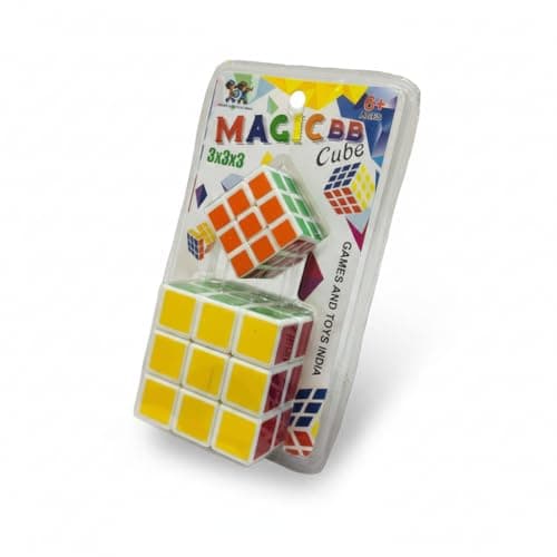 Games and Toys India Magic CBB 3x3x3 Speed Cube, Professional Smooth-Turn Educational Puzzle, BIS Certified Safety Plastic, Multi-Color Brain Teaser for Kids & Adults (Pack of 1) 5