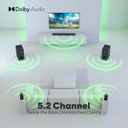GOVO GOSURROUND 999 | 660W,True Dolby Audio, Dual 6.5" Subwoofers with Dual Satellites,5.2 Surround Soundbar, HDMI ARC, Opt,AUX,USB, Bluetooth,3 Equalizer Modes,LED Display & Remote (Platinum Black) 2