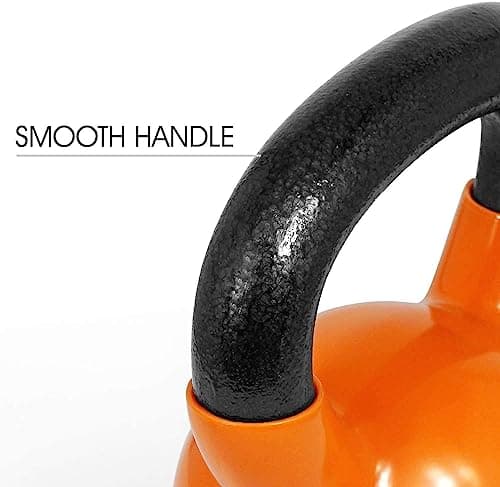 Kakss Vinyl Half Coating Kettle Bell for Gym & Workout (Size: (2KG, 4KG, 6KG, 8 KG, 10KG, 12KG, 14 KG, 16 KG, 18 KG, 20 KG, 24 KG, 28 KG, 32 KG, 36 KG, 40 KG) (14 KG (Orange)) (Proudly Made in India)  3