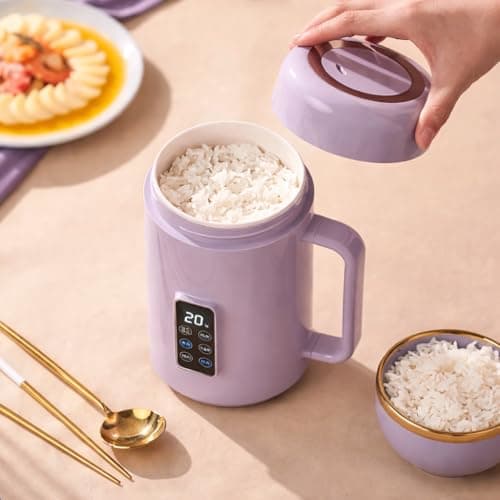 opriQ Electric Cooking Pot | Portable Mini Cooker with Digital Display | Multi-Function Kettle for Rice, Soup, Maggi | Travel Office Food Warmer | Auto Shut-Off (1 Liter)