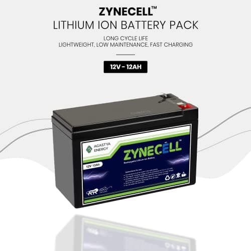 ZyneCell® - 12V 12Ah Rechargeable Lithium Ion Battery with BMS for Agriculture spray pump, Inverter, CCTV Camera, Solar light,Toys, Indurstial, Marine and RV Applications etc. 2