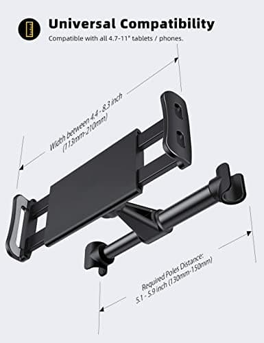 Florican Car Headrest Mobile Tablet Holder Stand for All Mobiles & Tablet 4" to 10" | Universal Compatibility with All Cars Sedans SUV's | Car Rear Seat Pillow Mobile Holder Stand (FLR69) 5