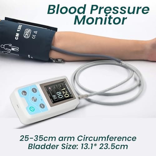 MEDILMA ® CMS Battery Operated Ambulatory Arm Blood Pressure Monitor PM50 with Adult Cuff for BP Monitoring at Home,Hospital,Clinic 24 Hours Portable 2.4 Inch LCD Display,1 Year Warranty,Multicolor 3