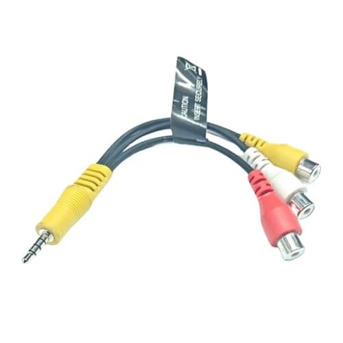 Erh India 3.5mm Male to 3 RCA Female AV Adapter AUX Cable – Stereo Jack to Red White Yellow Audio Video Converter for TV, Projector, DVD & Home Theater
