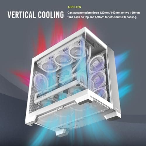 Antec C8 Aluminium ATX Mid Tower PC Case White 270 Degree Panoramic Glass Dual Chamber Design 3