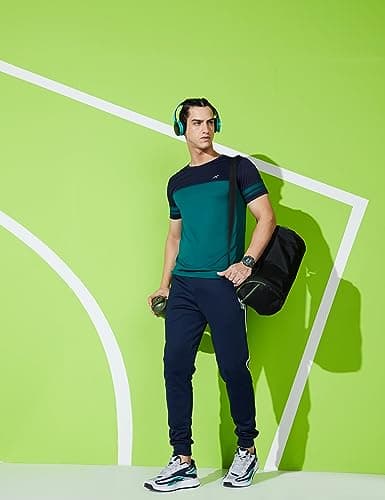 Amazon Brand - Symactive Men's Round Neck Sports T-Shirt (SS19-SYSP-03B_Small_Viridian) 4