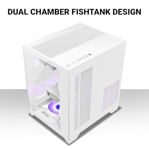 Ant Esports Crystal Z2 Mid-Tower Computer Case/Gaming Cabinet – White | Support Micro-ATX, Mini-ITX | Pre-Installed 3 ARGB Infinity Mirror Fans 4