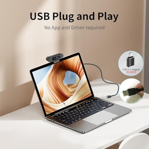 TOALLIN 2K QHD Webcam for Windows Hello Face Login, IR Facial Recognition Camera, USB Webcam with Microphone, 92° Wide Angle View, Computer Web Camera for Video Calls 5