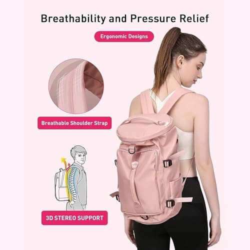 AI ANKIT INTERNATIONAL 25 LTR Himalayan Trek Bag, Summer Trekking Bag, India Rucksack Travel Backpack Bag for Trekking, Hiking with Shoe Compartment, Water Resistant Lightweight Camping Bag (Peach) 4