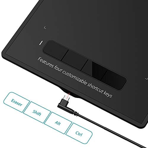 XP Pen Star G960S Graphics Tablet 22.86 cm x 15.24 cm (9 x 6 Inch) Pen Tablet with 8192 Levels Pressure Sensitivity Battery-Free Stylus, 4 Customizable Shortcut Keys & Android Support, Black 4