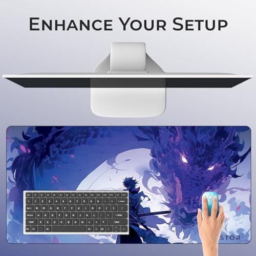BESTOR Anime Series DragonWarrior Anime Mouse pad with Anti-fray Stitching, Waterproof Surface & Non-Slip Rubber Base Stitched Edges Gaming Mouse Mat for Laptop (60cmx34cm) 5