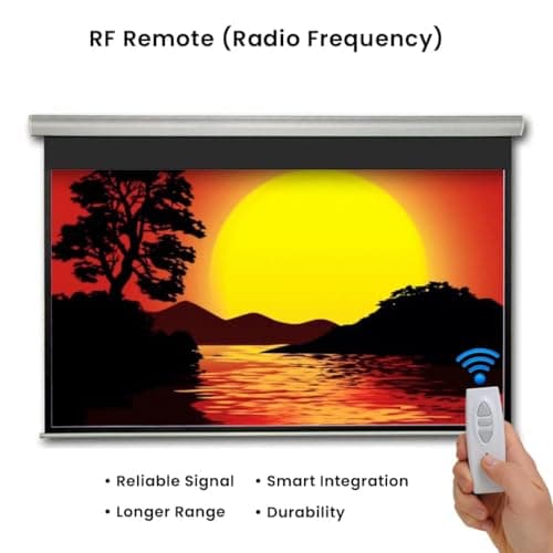 TONZO 150 Inch Motorized Projector Screen 4:3 Aspect Ratio, 4K Ultra HD Ready, Matte White High Gain Fabric, Remote Control, Smooth Roll Mechanism, Wall & Ceiling Mountable (8Ft Height * 10Ft Width) 2