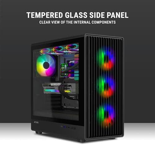 Ant Esports Zen Air 360 Mid-Tower Computer Case/Gaming Cabinet - Black | Support ATX, Micro-ATX, Mini-ITX | Pre-Installed 4 ARGB Fans 3