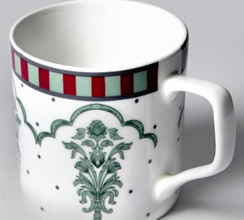 India Circus by Krsnaa Mehta Sage Luxe Coffee Mug | Tea Cup with Handles | Microwave and Dishwasher Safe | Designer Multicolor, Set of 6, 220 mL Each 4