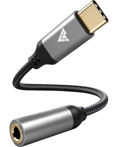 DR VAKU® SonicPro Type C to 3.5 mm Jack Digital Audio DAC 24bit/96KHz 3.5mm Connector Aux Cable,Headphone,Earphone USB C Converter/Adapter for Samsung, Oneplus, iPhone 17/16/15,Other Phone-Black