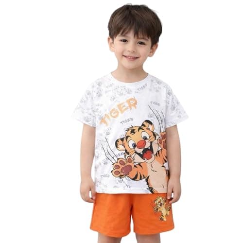 Morvinandan Kids dress for boy summer combo – cotton printed tshirt with shorts, soft touch fabric, half sleeve round neck style, baby boy summer clothes, easy wear set
