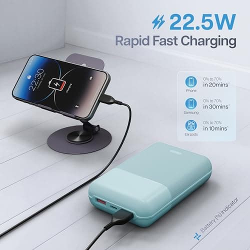 Geonix Helio C200 Power Bank 20000mAh | 22.5W Fast Charging Power Bank |Slim | Dual USB & Type-C Outputs + Extra Type-C Port | High Capacity Portable Charger, 1 Year Warranty, Blue 5