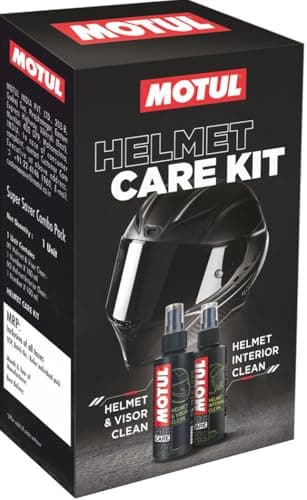 Motul Helmet Care Kit – Helmet Visor & Interior Cleaner Spray Anti-Bacterial | Anti-Odour | Quick Dry Formula, Suitable for All Helmets, 100 ml Each