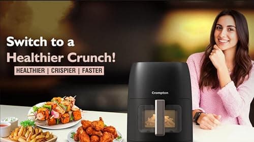 Crompton Ameo DLX 4.2L Digital Air Fryer with Live Cooking Window | 1450W Super Helix Heating | 7-in-1 Functions | Quick Fry Technology | Low Noise | Oil-Free Healthy Cooking | 2 Year Warranty 3