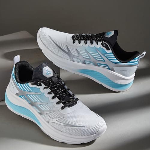 Campus Men's RELTO White/Scuba Blue Running Shoes - 8UK/India 1 Pair 2