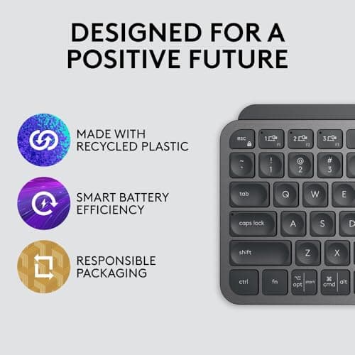 Logitech MX Keys Mini Minimalist Wireless Illuminated Keyboard with Free Adobe Subscription, Compact, Bluetooth, Backlit, USB-C, Metal Build-Graphite 5