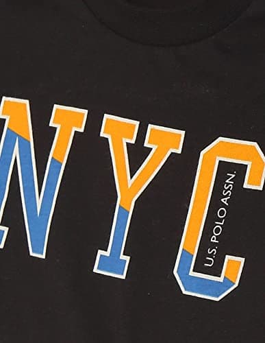 U.S. POLO ASSN. Regular Fit Boys Tshirt - Brand Printed, Ribbed Crew Neck, Short Sleeves T Shirt for Kids, Pack of 2 -ES, Orange & Black 5