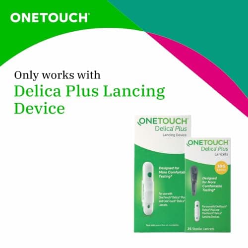 OneTouch Delica Plus Lancets | Pack of 50 Lancets | For Virtually Pain Free Blood Glucose Testing| Global Iconic Brand | For use with OneTouch Delica Plus Lancing Device 5