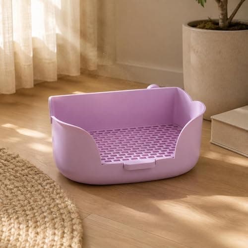 SNAPPSY Dwarf Rabbit Potty Tray Flower Shape Large Rabbit Toilet Box Easy to Clean Guinea Pig Litter Box for Indoor, Tulip Orange 5