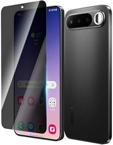 MOBIKTC - Privacy For Realme 16 5G Tempered Glass/Anti-Spy Anti-Scratch Screen Protector/Easy Self Installation/Case Friendly (Fingerprint is Not Working) -1Pack|Black