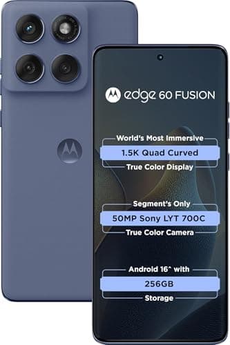 Motorola Edge 60 Fusion 5G (Pantone Slipstream, 8GB RAM, 128GB Storage) | 6.67" Curved 1.5K pOLED Display | 50MP+13MP Rear | 32MP Front | Dimensity MediaTek 7400 | 5500mAh Battery + 68W Turbo Charger