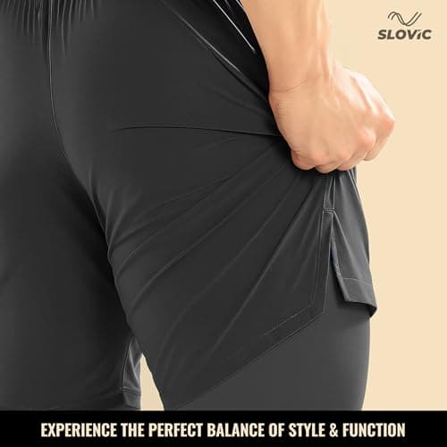 SLOVIC Gym Shorts for Men Workout [Medium] | Running Half Pant for Man | Cotton Shorts for Man with 2 Pockets | Ideal for Gym, Running, Sports & Summer | Gym Accessories for Men Workout | Black 5