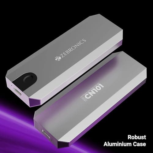 Zebronics M.2 NVMe Enclosure, PCIe 3.0, Max. 8TB Storage, Upto 10Gbps Transfer Speed, Supports 2230/2242/2260/2280, Type-C 3.2 Gen2 Connector, Windows, Mac, Linux Support, Aluminum Case (CN101) 3