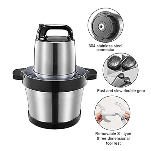 SHIKSHA PATRI 6L Large Capacity Stainless Steel Electric Food Chopper & Grinder with High-Power Motor, Dual Speed Control, Removable S-Type Blade, Vegetable, Nut & Sauce Processor for Home Kitchen 5