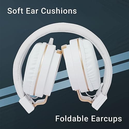 Zebronics Storm Wired On Ear Headphone with 3.5mm Jack, Built-in Microphone for Calling,1.5 Meter Cable, Soft Ear Cushion, Adjustable Headband,Foldable Ear Cups(White) 3