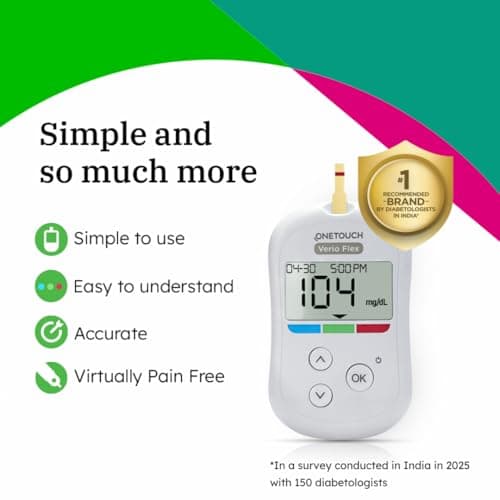 OneTouch Verio Test Strips | Pack of 25 Strips | Blood Sugar Test Machine Testing Strips | Global Iconic Brand | For use with OneTouch Verio Flex Glucometer 2