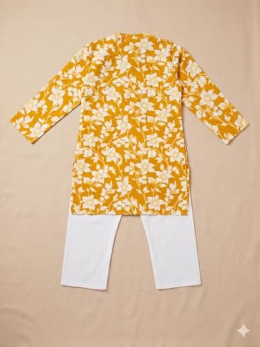 A.T.U.N. (ALL THINGS UBER NICE) Boys 100% Cotton Kurta Pyjama Set | Traditional Ethnic Wear Outfit for Kids | Soft Breathable Printed Kurta with Comfortable Pyjama | Festive Celebration Clothing Set 5