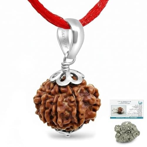 Arihant Gems & Jewels ® 7 Mukhi Rudraksha Pendant in 925 Silver | Original & Certified Seven Face Rudraksha Locket for Wealth, Prosperity & Good Luck | Nepali Bead Spiritual Pendant for Men & Women | 