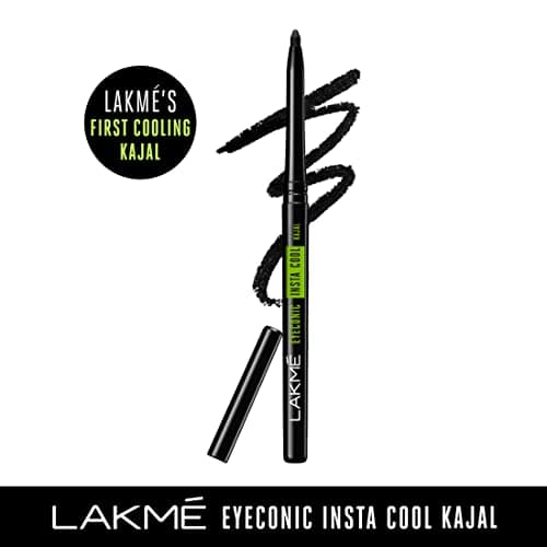 LAKMÉ Eyeconic Insta Cool Matte Kajal,Black,Cooling Kohl Liner With Cucumber,Twist Up Pencil - Waterproof,Smudge Proof & Long Lasting Eye Makeup,0.35 G & Eyeconic Matte Kajal,0.35G,Deep Black New 3