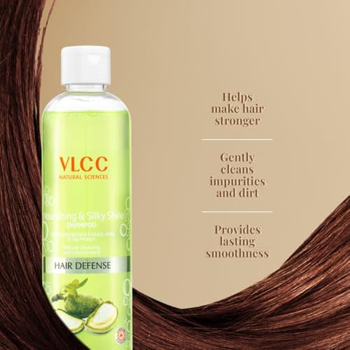 VLCC Nourishing & Silky Shine Shampoo - B1G1-350ml X 2 (700ml) | Stronger, Silkier Hair | Helps Prevent Frizzy Hair, Easy to Manage Hair Shampoo | Soy Proteins and Almond Shampoo. 2