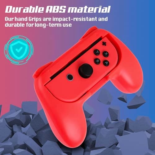 OIVO INDIA X DOBE Nintendo Switch More Comfortable Joy-Con Controller Grips For Nintendo Switch TWIN PACK (Red and Blue) 4