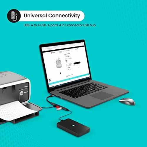 Portronics Mport 31 USB Hub Dock (4-in-1), Multiport Adapter with 1 x USB 3.0 & 3 x USB 2.0 Ports, up to 5 Gbps High Speed Data Transfer for Laptop/PC (Grey) 2