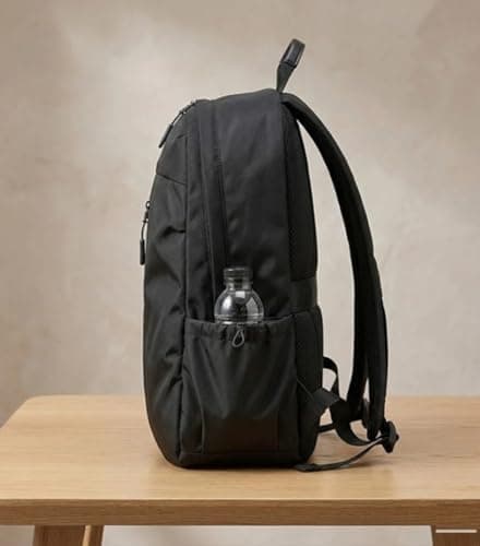Water Resistant Laptop Backpack for Men & Women, Black, 30L, with Bottle Pocket & Multiple Compartments, Casual Travel Bag 3
